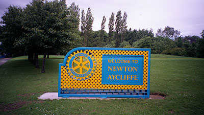 Blue Bridge Sign Newton Aycliffe