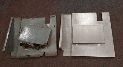 Old & New Galvanised Mud Flaps